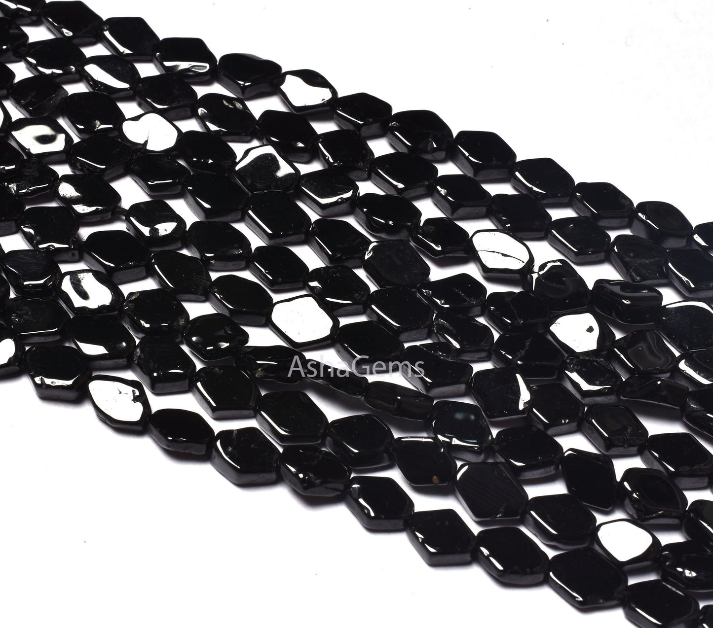 beautiful Black Spinel Smooth Fancy Shape Gemstone Beads,13" Strand Natural Black Spinel Plain Handmade Uneven Rhombus Shape Beads Jewelry