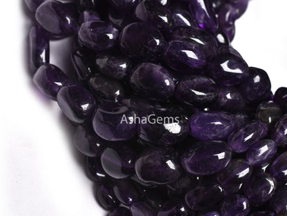 Beautiful African Amethyst Plain Uneven Oval Gemstone Beads,13"Strand Purple Amethyst Smooth Oval Shape Beads, Amethyst Handmade beads Craft