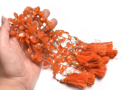 Fine Quality Carnelian Fancy Mango Shape Faceted Beads,8" Strand Red Orange Carnelian Keri Shape Fancy Briolette Beads Carnelian Beads SALE