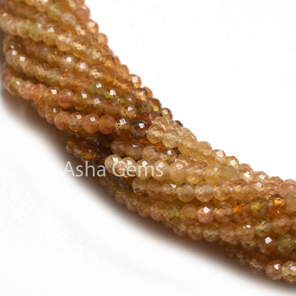 AAA Natural Yellow Tourmaline Faceted Micro Cut Beads,2.5mm Rare Shaded Yellow Tourmaline Machine Cut Rondelle Gemstone Bead Tourmaline SALE