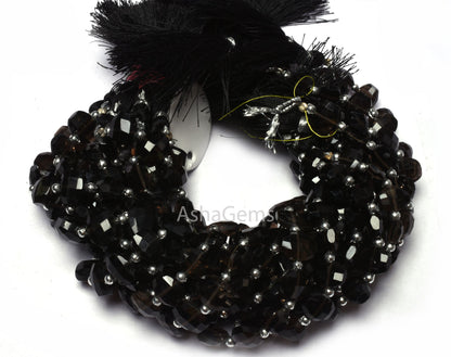 Beautiful Smoky Fancy Oval Shape Faceted Gemstone Beads,10" Strand AAA Smoky Quartz Step Cut Briolette Beads Smoky Beads For Jewelry Makings