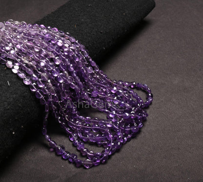 Fine Quality Amethyst Smooth Coin Shape Gemstone Loose Beads, Shaded Purple amethyst Plain Coin Handmade Bead, Natural Amethyst Jewelry SALE
