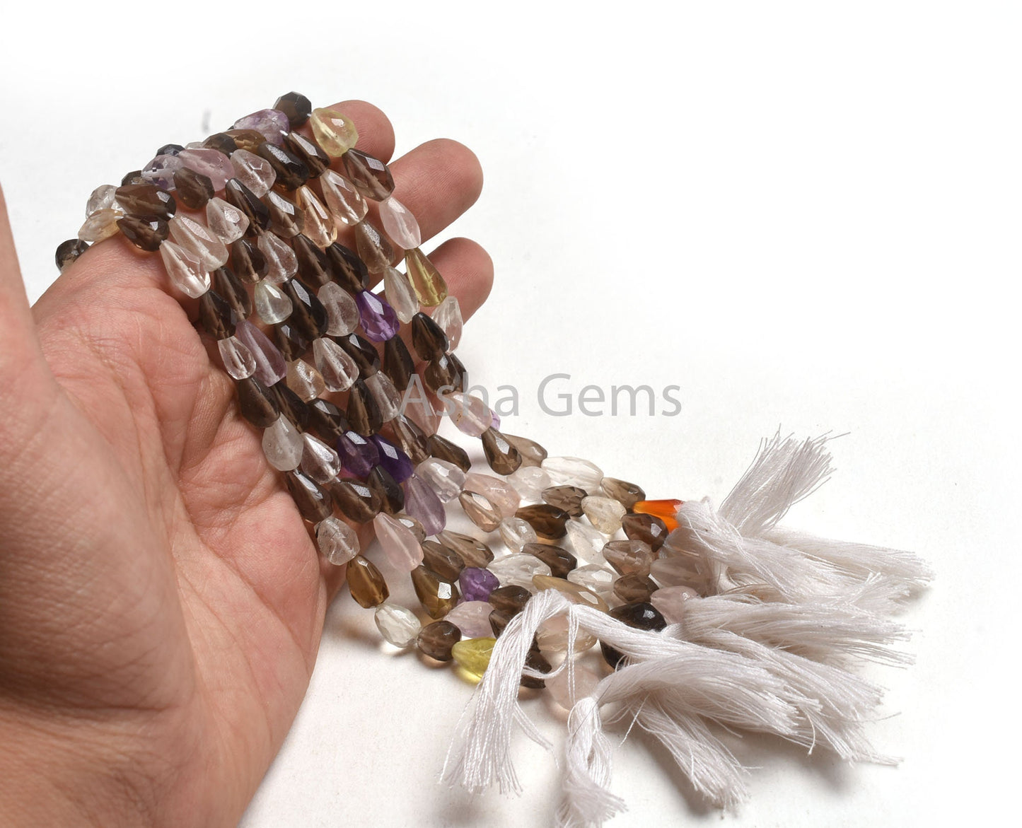 Natural Color Stone Faceted Drop Shape Beads, Fine Quality Multi Color Disco Beads, Mix Gemstone Teardrop Straight Drill Jewelry Crafts SALE