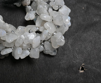 Beautiful Flashy Rainbow Moonstone carving Flower smooth Handmade Beads, Natural Blue Fire Rainbow carve Fancy Gemstone Beads Jewelry making