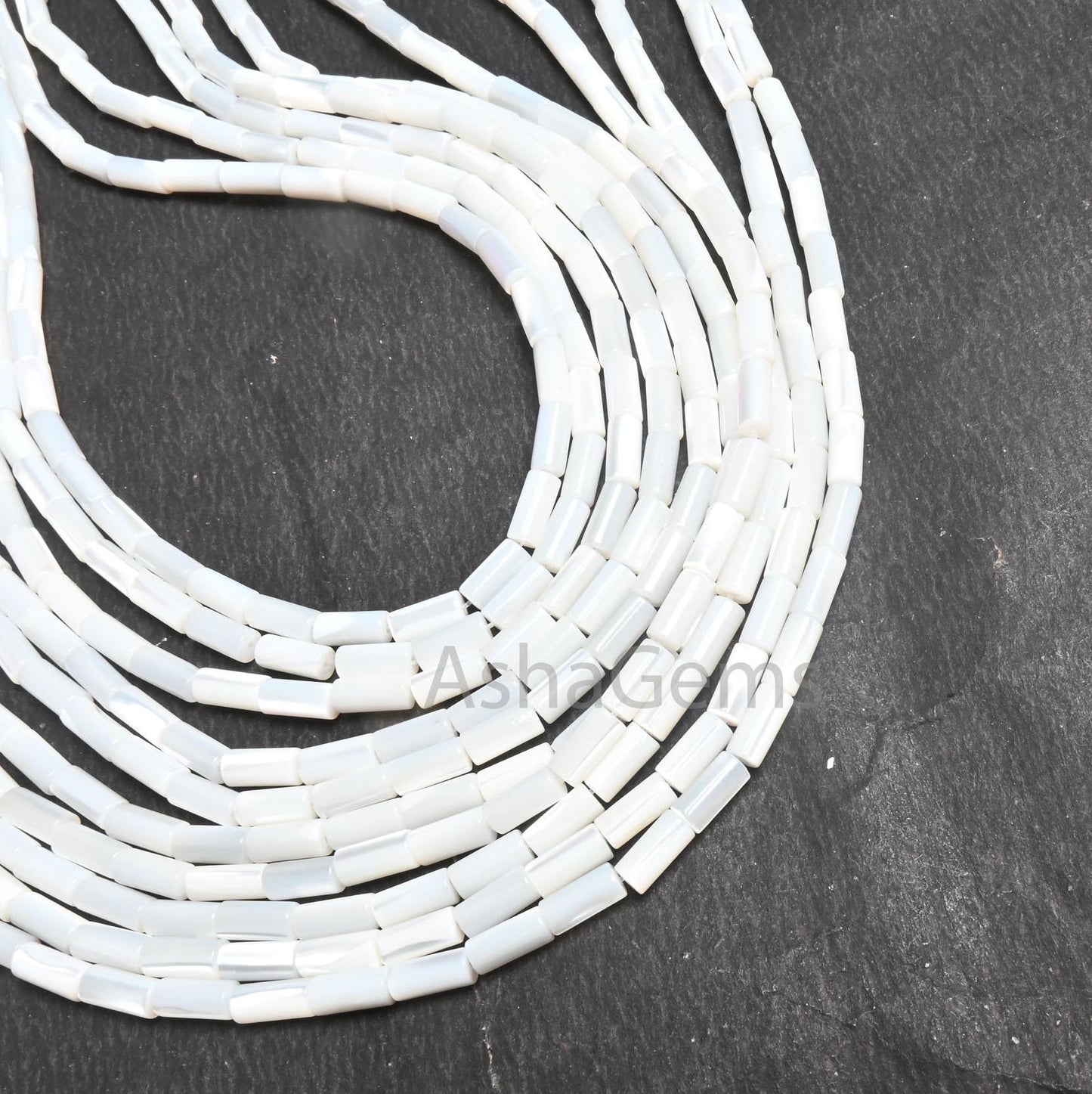 Fine Mother Of Pearl Fancy Tube Shape Smooth Gemstone Beads,3.5-8 mm Natural Iridescent White MOP Shell Pipe Straight Drill MOP Bead Jewelry