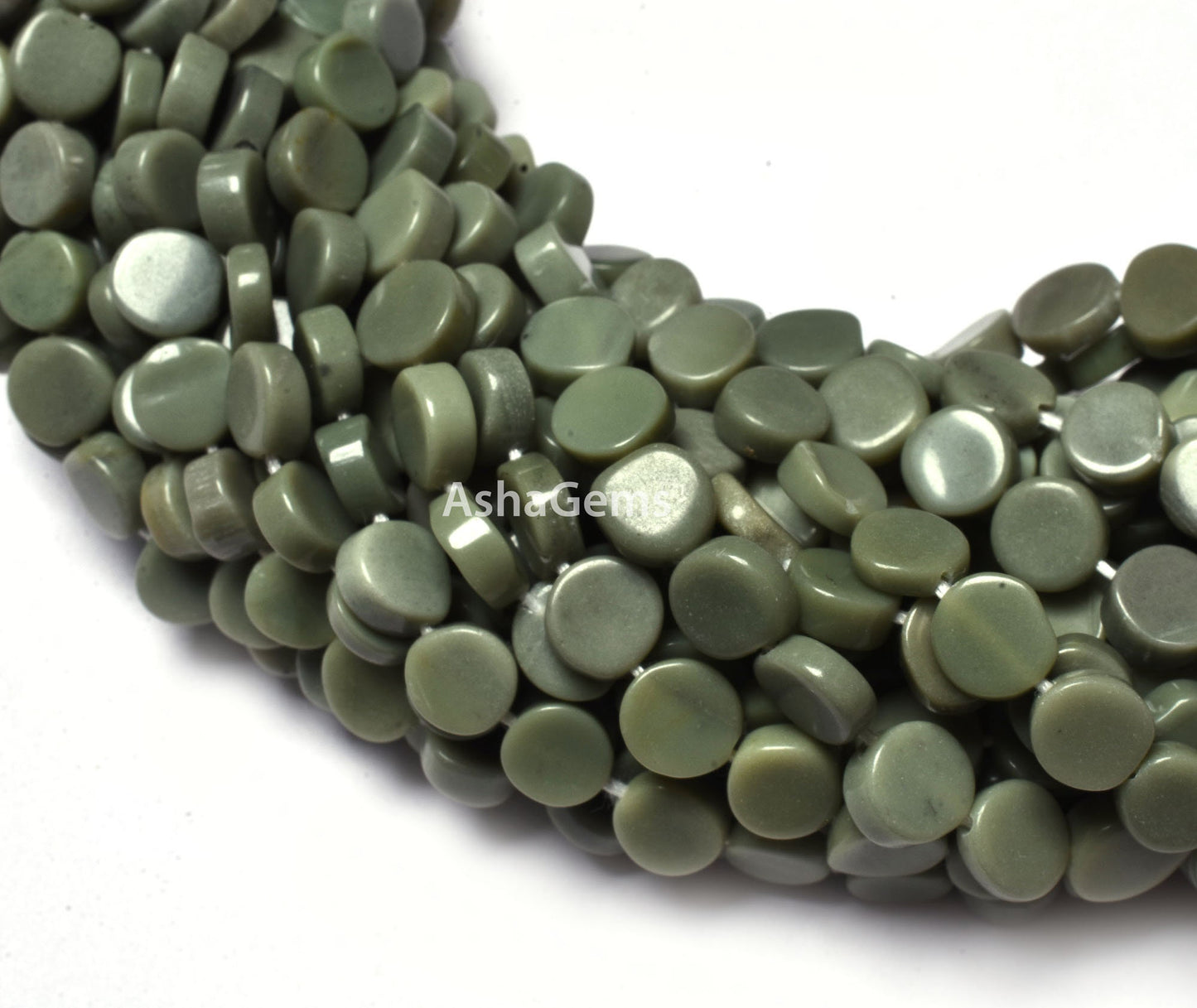 beautiful Cats Eye Smooth Coin Shape Beads,13" Strand Natural Green Cats Eye Plain Coin handmade Gemstone bead For Jewelry making craft SALE