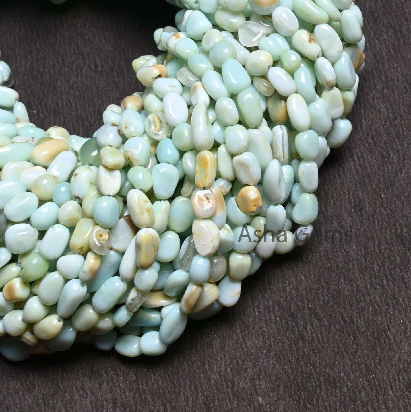 Beautiful Blue Peru Opal Smooth Nugget Beads, Peruvian Boulder Opal Tiny Nuggets Gemstone Loose Beads Jewelry Making Craft Opal Tumble Beads