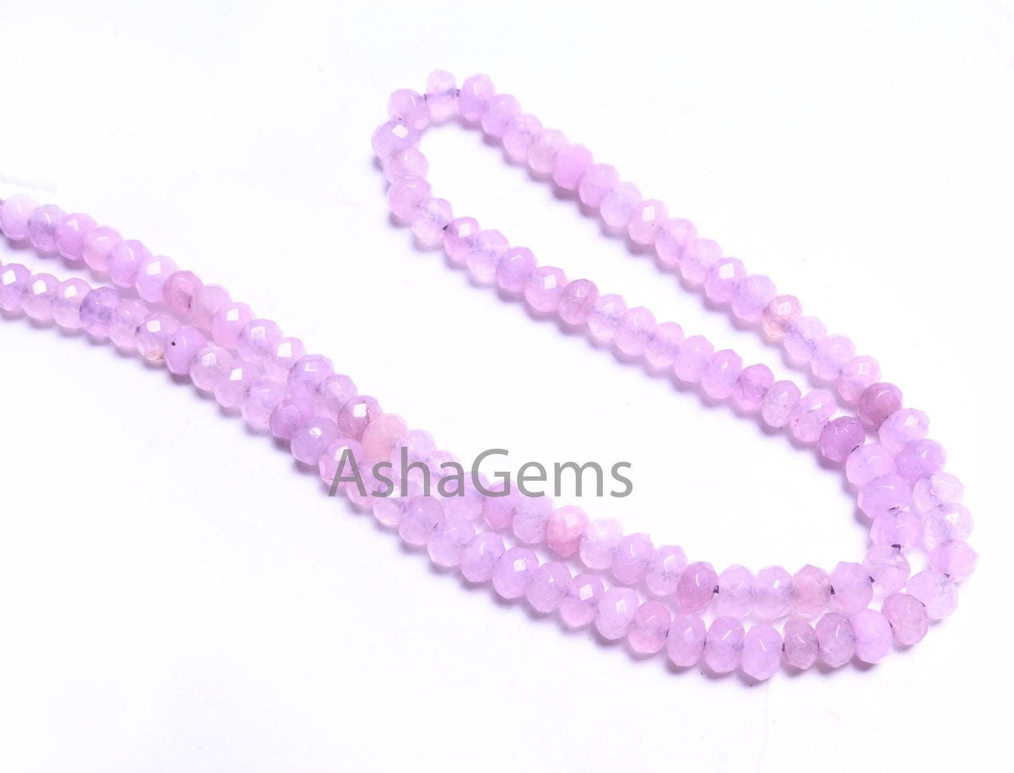 Beautiful Light Purple Lavender Color Jade Quartz Faceted Rondelle Gemstone Beads,4.5mm Jade Machine Cut Jade Quartz Bead Jewelry Craft SALE