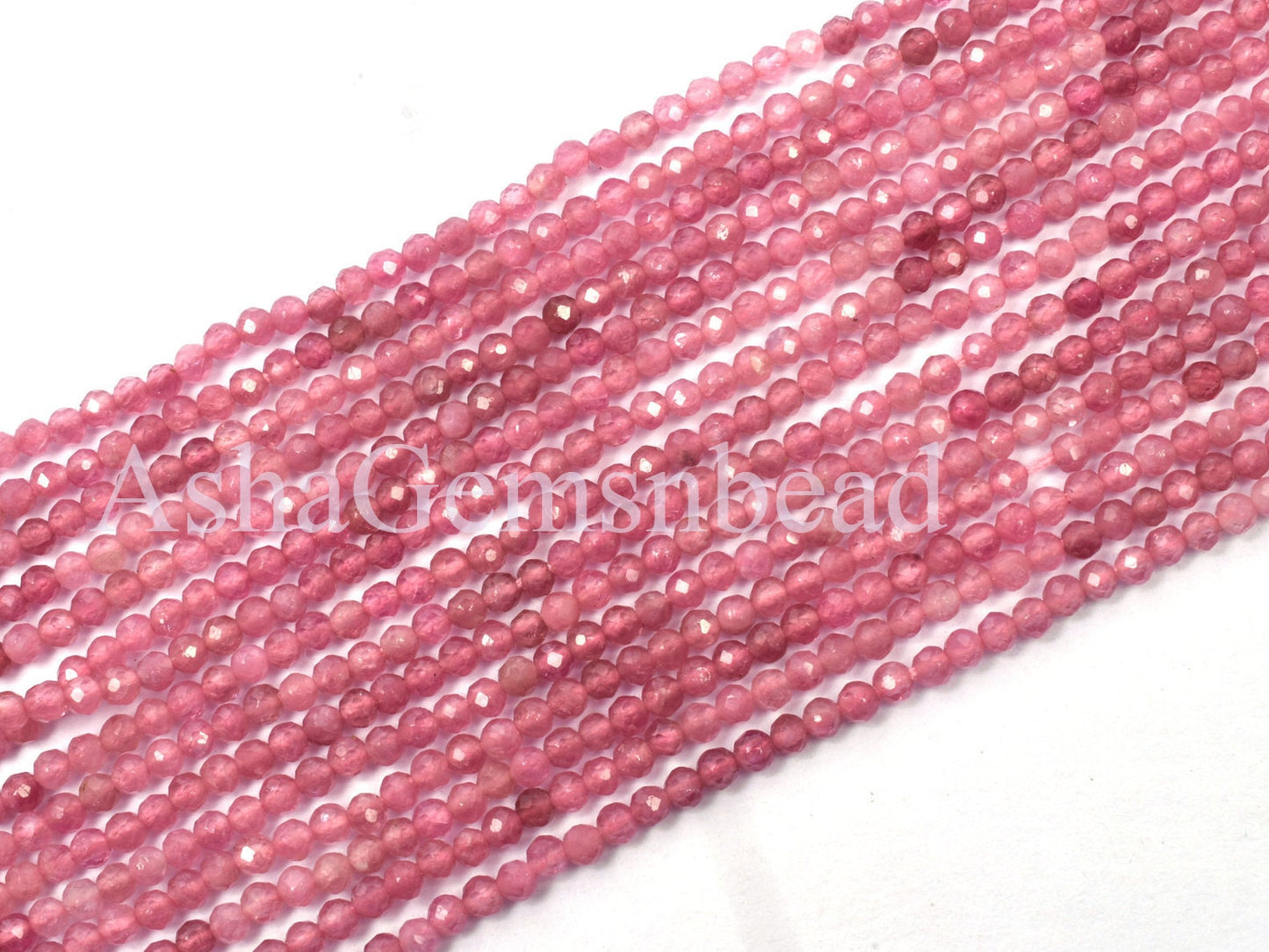 AAA Natural Pink Tourmaline Faceted Machine Cut Beads,2mm Shaded Pink Tourmaline Micro Cut Rondelle Gemstone Beads, Tourmaline Bead Jewelry(AG 15040 c)