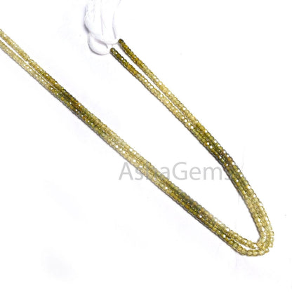 Beautiful Shaded Green zircon Faceted Rondelle Shape Beads,13" Strand Cubic zircon beads,3 mm AAA Green Zircon Beads For Necklace Jewelry