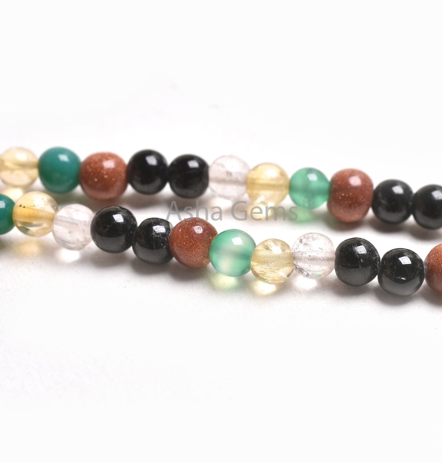 4-4.5 mm Multi Color Stone Smooth round Shape Beads, Mix Color Shaded Gemstone Plain Round Ball Beads,15.5" Disco Bead Jewelry Necklace SALE