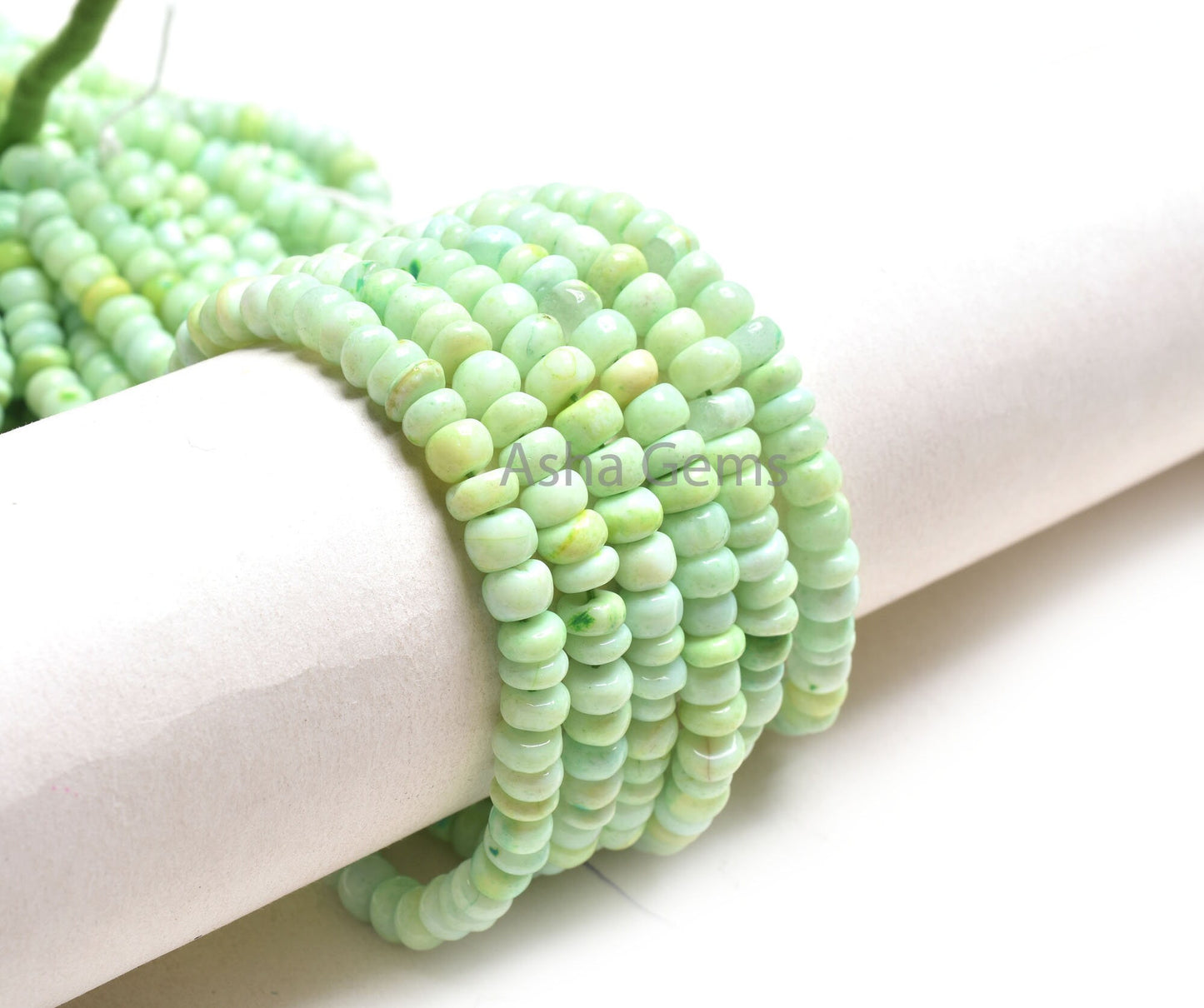 Beautiful Parrot Green Opal Smooth Rondelle Uneven Shape Handmade Gemstone Beads, Fine Pistachio Green Shaded Opal Beads Jewelry Craft SALE