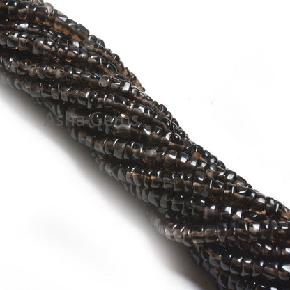 Natural Smoky Smooth Handmade Uneven Tyre Shape Beads,12"std Black Smoky Quartz Beads, Smoky Smooth Gemstone Beads Jewelry Making Craft Sale