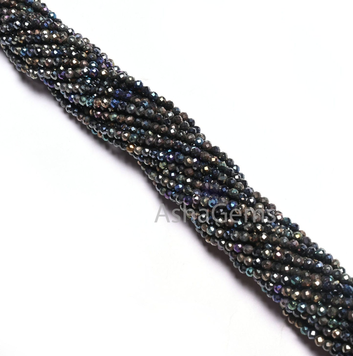 Natural Black Spinal Mystic Coated Micro Cut Tiny Gemstone Loose Beads, Spinel Disco Coated Faceted Rondelle Bead Spinal Jewelry Crafts SALE