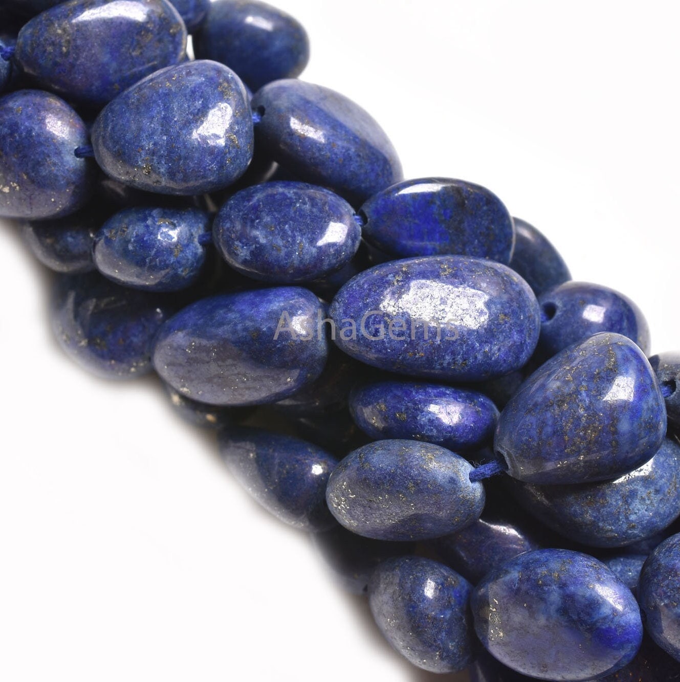 Natural Lapis Lazuli Smooth Nugget Shape Beads,9/18" Blue Lapis Tumble Beads handmade, Lapis Loose Gemstone Bead Jewelry Making Craft SALE
