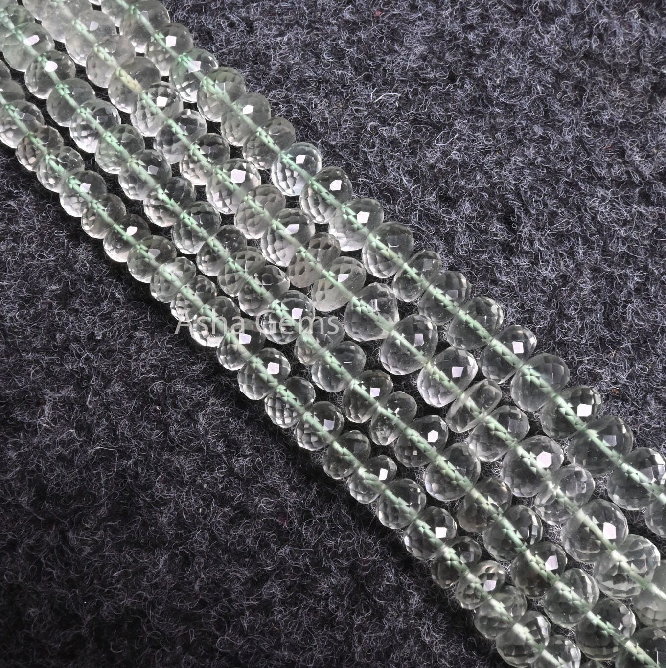 Beautiful Green Amethyst Faceted Rondelle Beads,10"Natural Amethyst Indian Machine Cut Gemstone Center Drill Beads, Green Amethyst Bead SALE