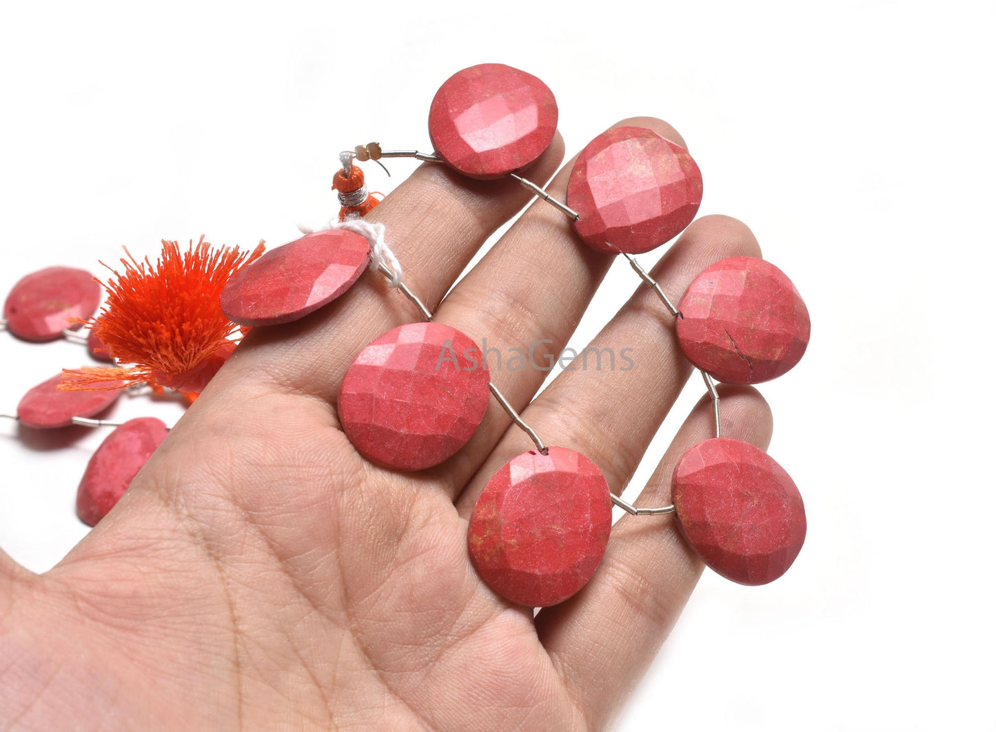 Beautiful Coral Hydro Fancy Egg Shape Faceted Beads,20-25 mm Red Coral Hydro Egg Oval Side Drill Briolette Gemstone Beads Jewelry Craft SALE