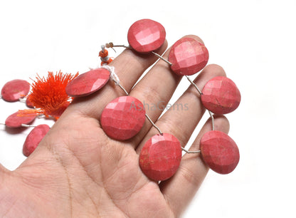 Beautiful Coral Hydro Fancy Egg Shape Faceted Beads,20-25 mm Red Coral Hydro Egg Oval Side Drill Briolette Gemstone Beads Jewelry Craft SALE