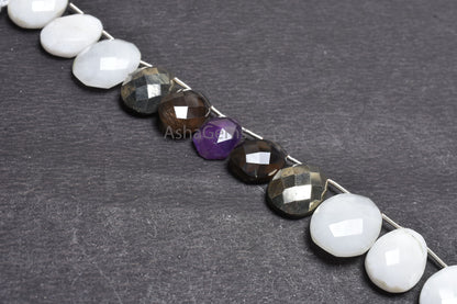 Beautiful Multi Color Stone Fancy Egg Shape Faceted Beads,10x15-15x20mm Mix Gemstone Fancy Egg Oval Side Drill Briolette Bead Jewelry Making