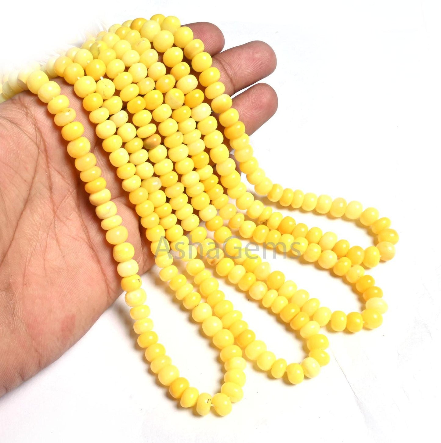 Fine Yellow Opal Smooth Rondelle Shape Beads, Yellow Opal Plain Handmade Gemstone Loose Bead, Opal Beads Necklace making Jewelry Crafts SALE