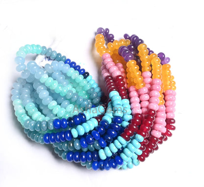 8 mm Fine Mix Color Quartz Smooth Rondelle Beads, Beautiful Rainbow Disco Color Jade Quartz Multi Shaded Gemstone Colorful Bead For Necklace(AG 12314)