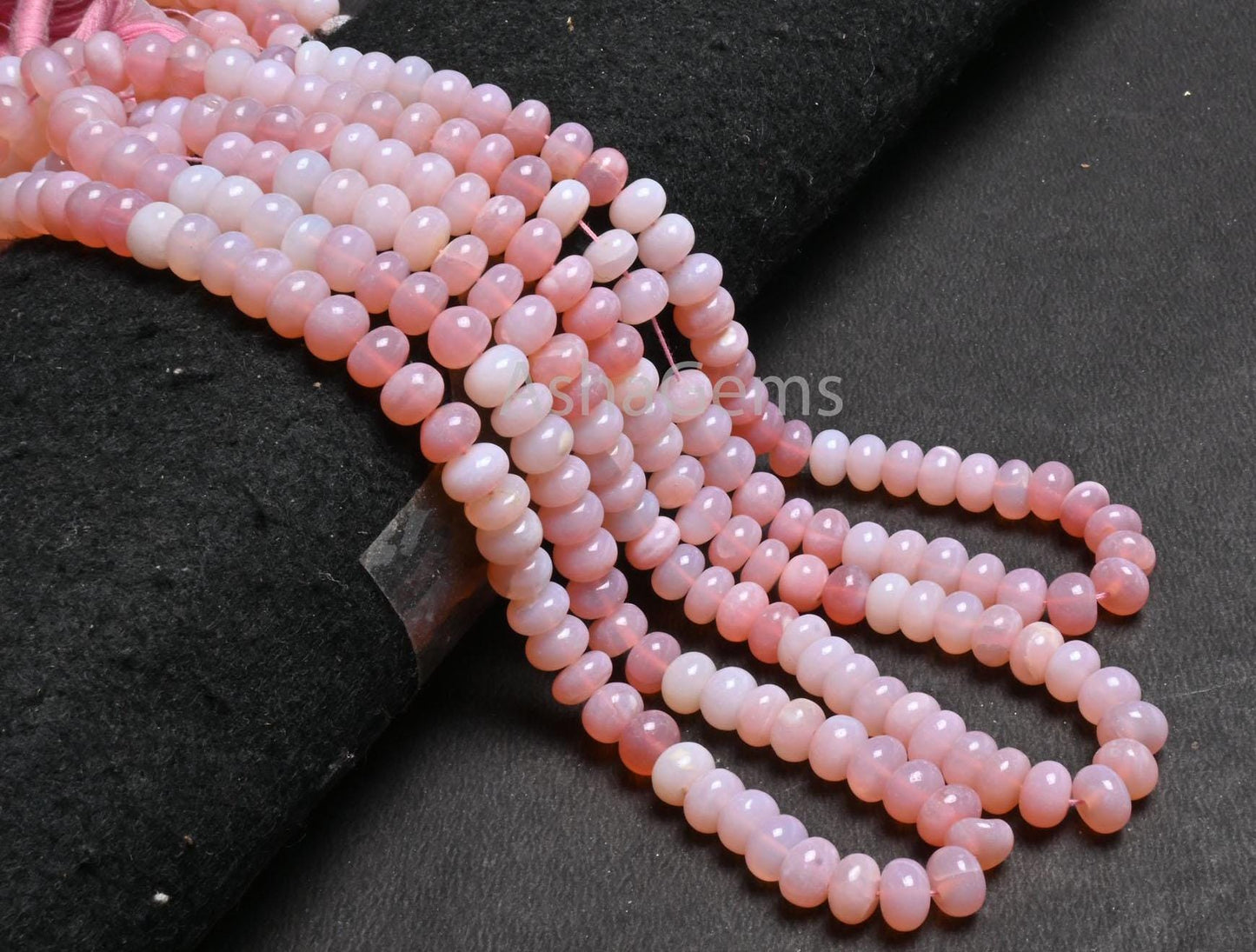 Beautiful Pink Opal Rondelle Shape Smooth Bead,16" Shaded pink Opal Handmade Gemstone Loose Beads Jewelry Making Crafts AAA Opal Beads SALE