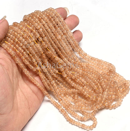 Beautiful Yellow Quartz Smooth Rondelle Gemstone Loose Beads,16" Strand Quartz Plain Handmade Beads, Yellow Quartz Beads Jewelry Craft SALE