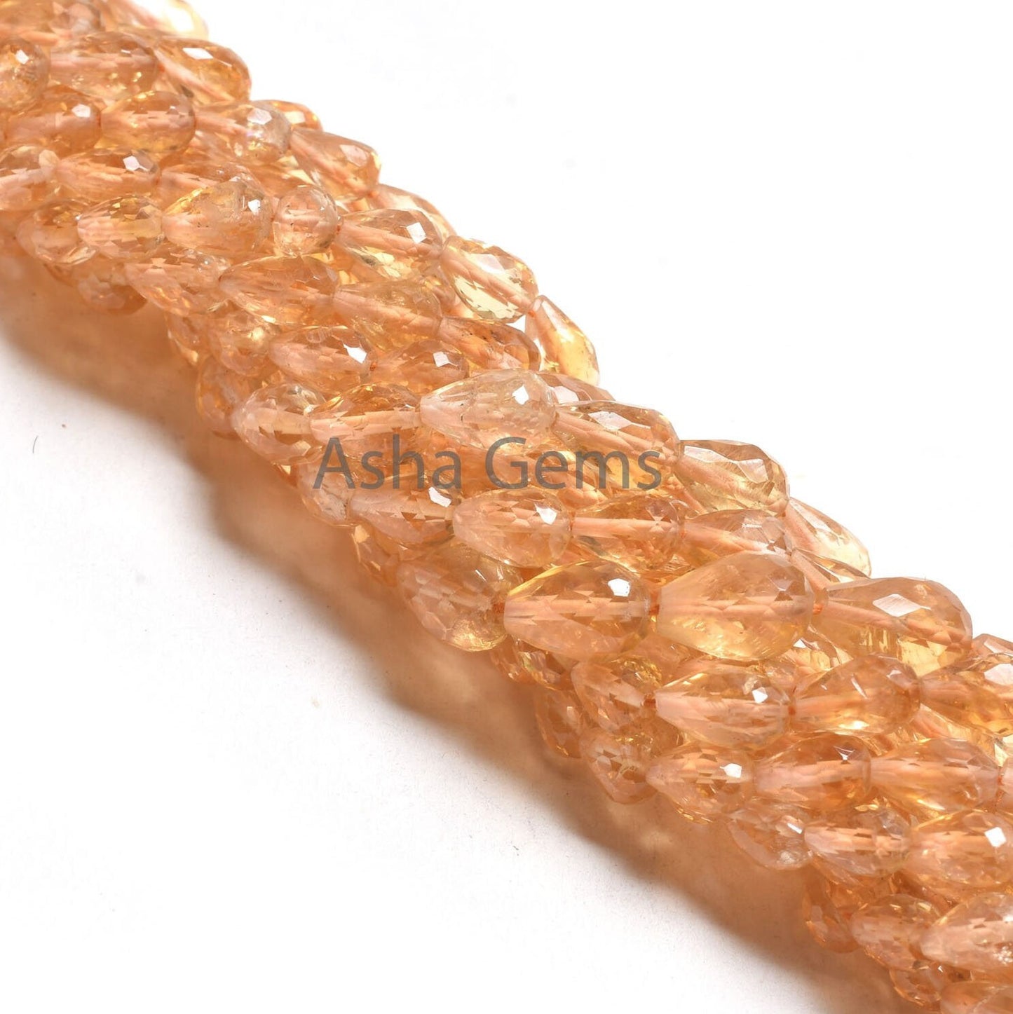 Natural Citrine Faceted Drops Straight Drill Beads,13" Fine Yellow Citrine Indian Machine Cut Teardrop Gemstone Beads Citrine Jewelry Crafts