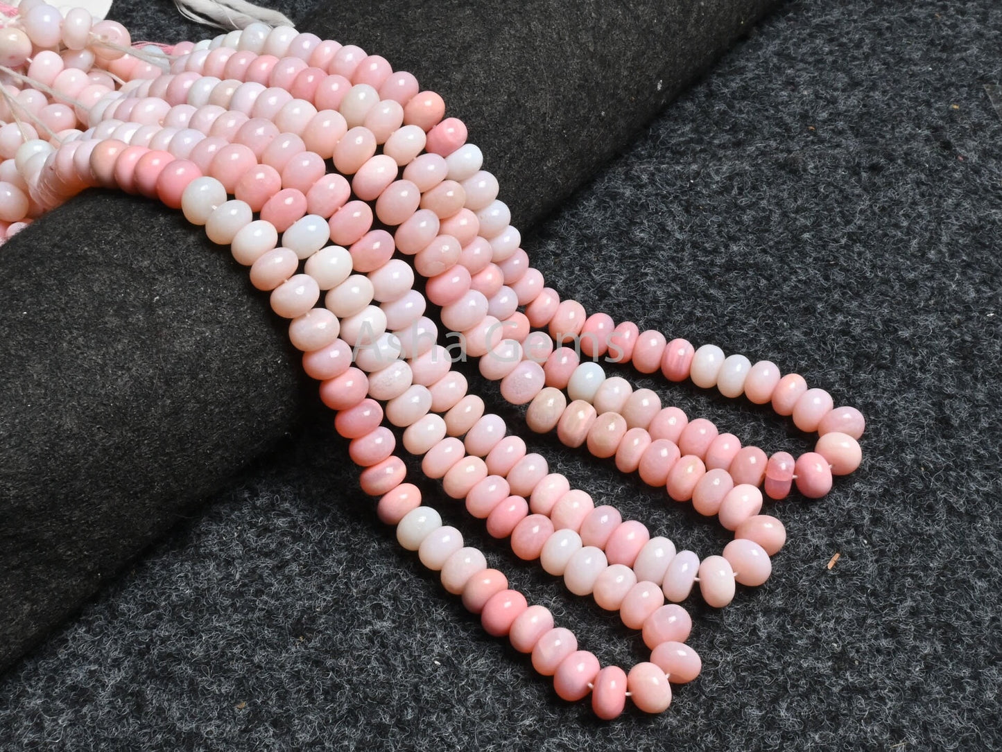 AAA Quality Shaded Pink Opal Smooth Rondelle Shape Beads,16" Strand Pink Opal Plain Handmade Gemstone Beads, Opal Bead Jewelry Necklace SALE