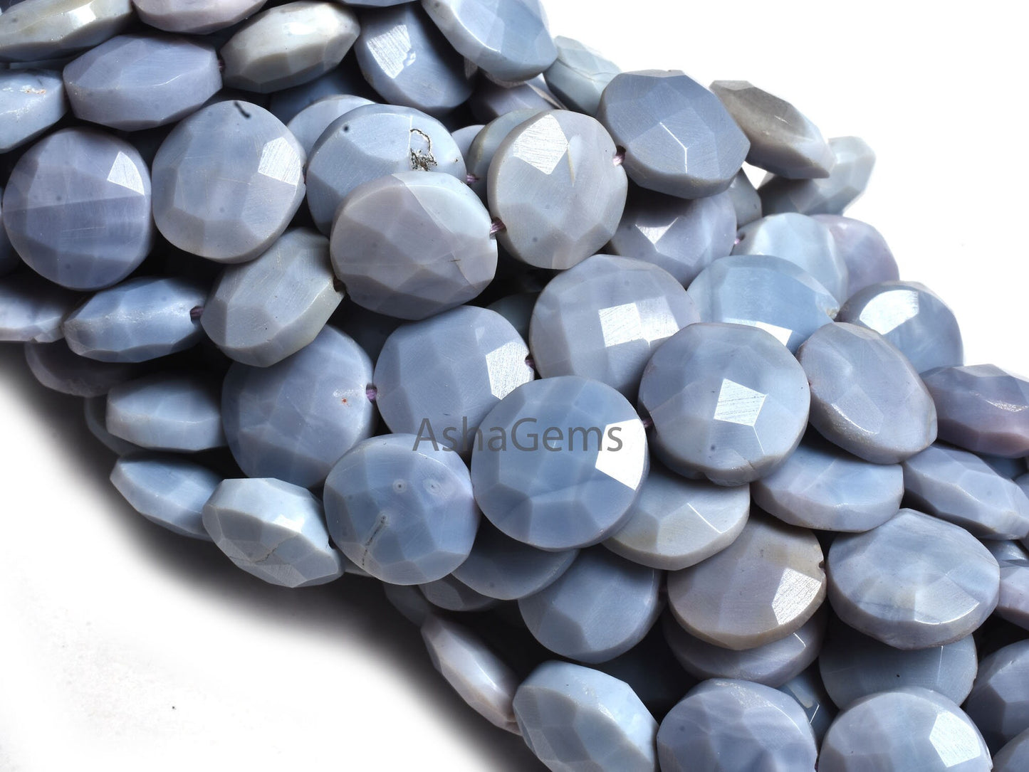 Purple blue Lavender Opal Faceted Coin Shape Gemstone Beads,8"Strand Lavender Opal Coin Beads Opal Loose Beads, Opal Briolette Bead Jewelry