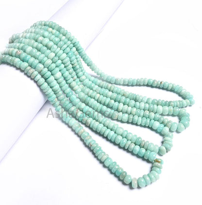 Beautiful Amazonite Smooth Rondelle Shape Gemstone Loose Beads,8/16" Natural Blue Amazonite Plain Handmade amazonite Bead Jewelry Craft SALE (AG 12344)