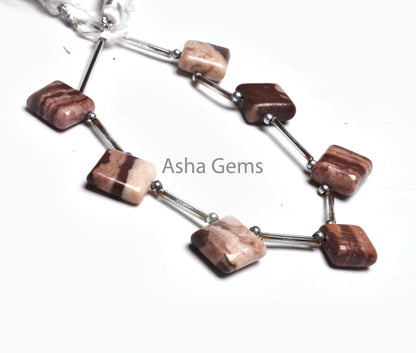 Beautiful Brown Jasper Fancy Square Side Drill Beads,5 Piece Strand Natural Picture Jasper Smooth Handmade Square Gemstone Bead Jewelry SALE
