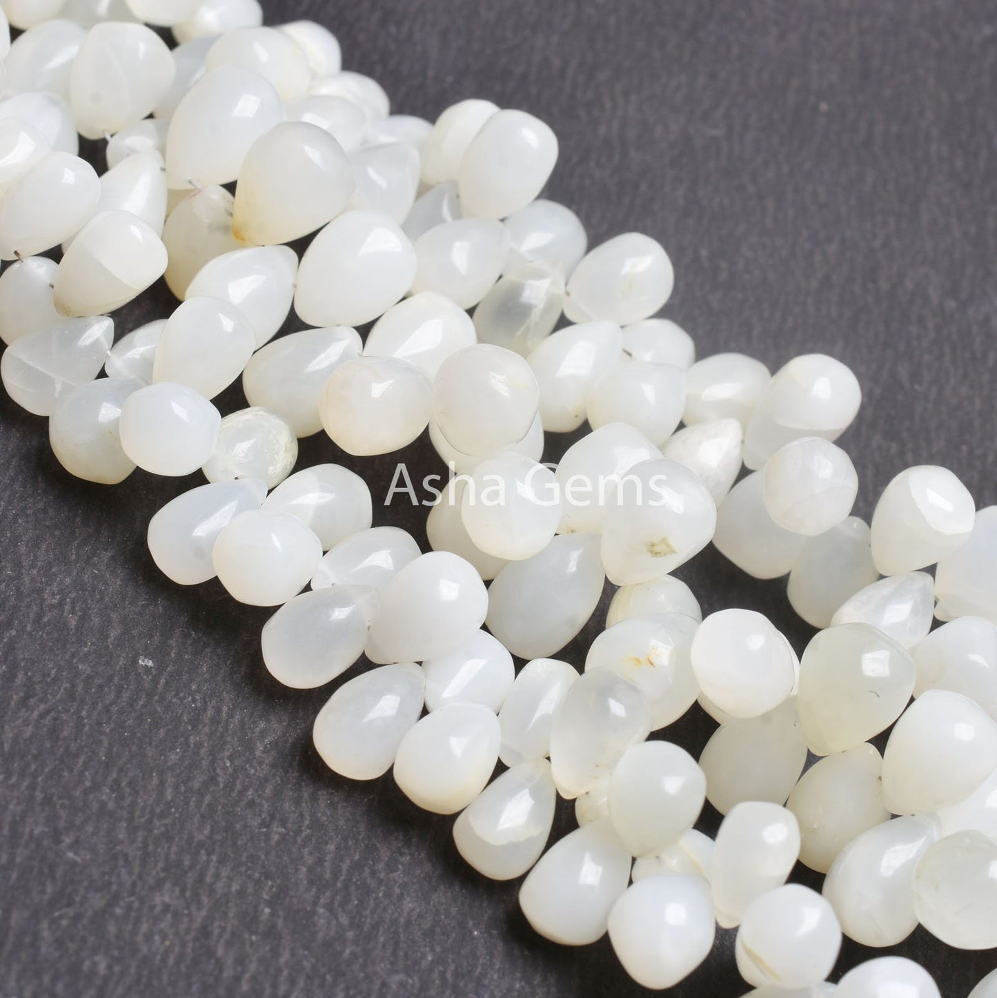 White Moonstone Smooth Uneven Drops Shape Gemstone Beads, Natural Moonstone Side Drill Drops Handmade Bead, Moonstone Teardrops Jewelry SALE
