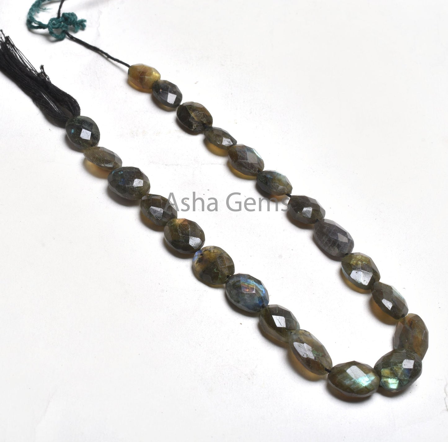 10"Strand Labradorite Faceted Mani Oval Shape Checker Cut Gemstone Loose Beads,8-13 mm Labradorite Oval Briolette Bead Jewelry Making Crafts