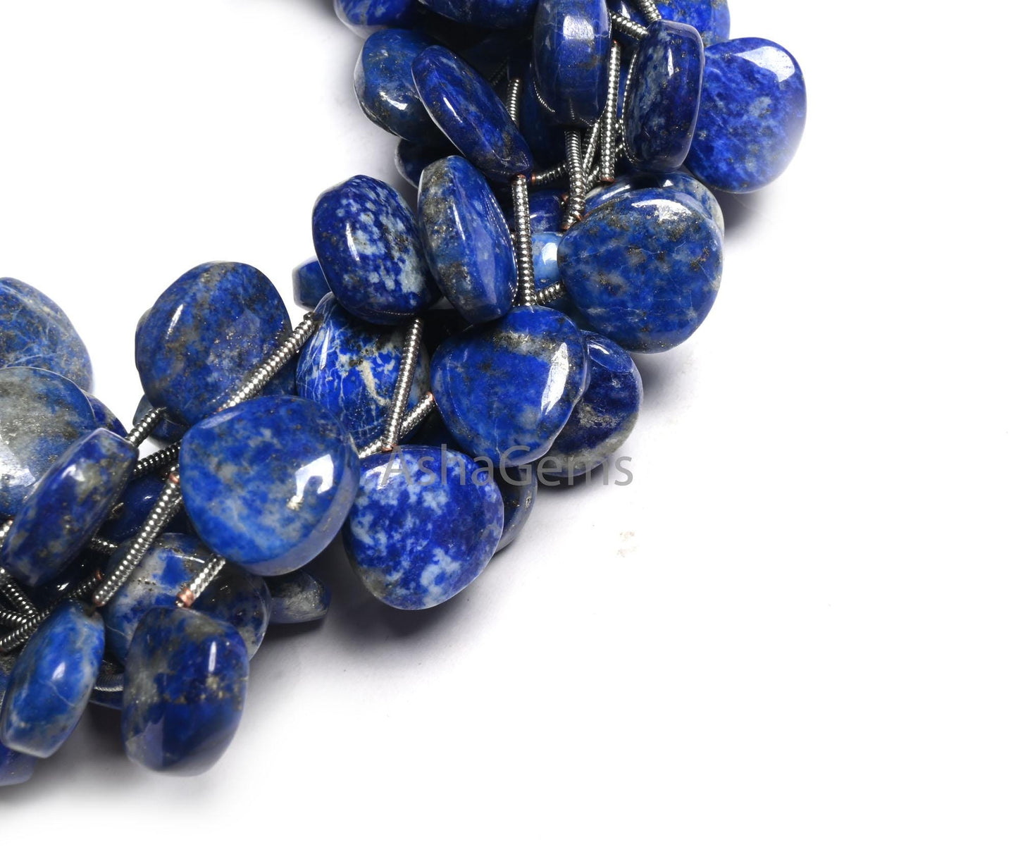 Beautiful Blue lapis Lazuli Smooth Heart Shape Beads, Natural Lapis Plain handmade Heart Side Drill Gemstone lapis Bead Jewelry making Craft