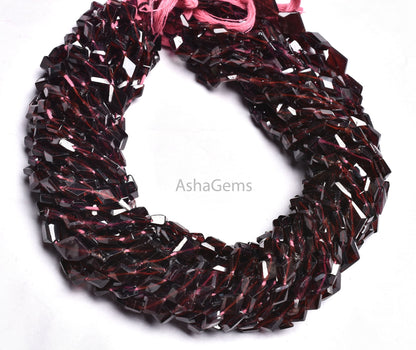 Garnet Rhombus Shape Faceted Gemstone Beads,12" Strand natural garnet Fancy Shape Beads,5x8mm Red Garnet Flat Faceted Fancy Beads Jewelry