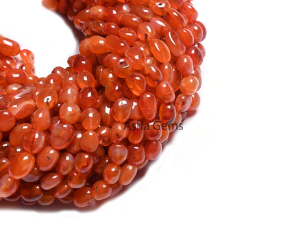 Fine Carnelian Smooth Nugget Shape Handmade Beads, Beautiful Carnelian Beads, Natural Carnelian Loose Gemstone Pebble Uneven Beads Jewelry (AG 22259)
