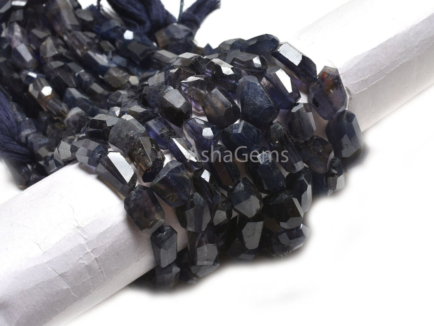 Natural Blue Iolite Faceted Nuggets Tumble Shape Gemstone Beads,14"Strand Iolite Beads, Fine Iolite Indian Handcut Tumble Bead Jewelry Craft