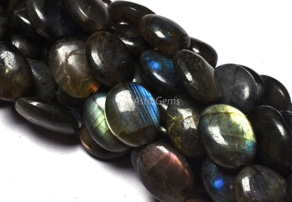 labradorite Smooth Oval Shape gemstone Beads,14-19 mm Natural Flash Labradorite beads, Black Rainbow Plain Handmade Oval Nugget bead Jewelry