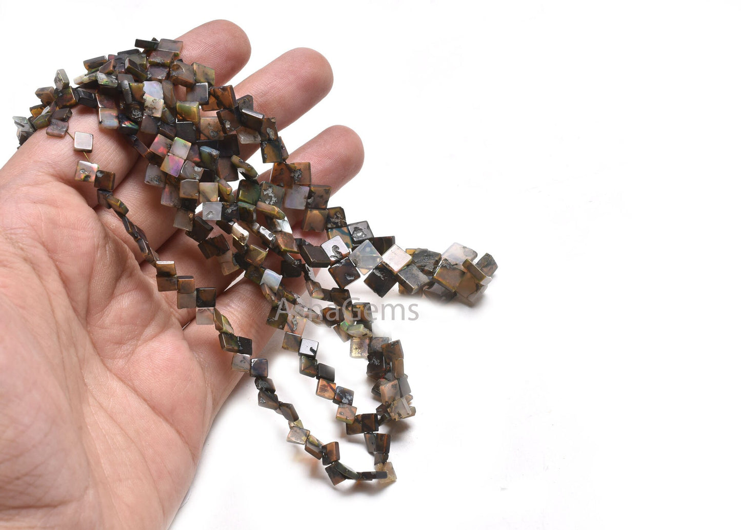 Multi Brown Ethiopian Opal Uneven Square Side Drill Gemstone Beads,17" Flashy Welo Ethiopian Opal Smooth Fancy Kite Shape Bead Jewelry Craft