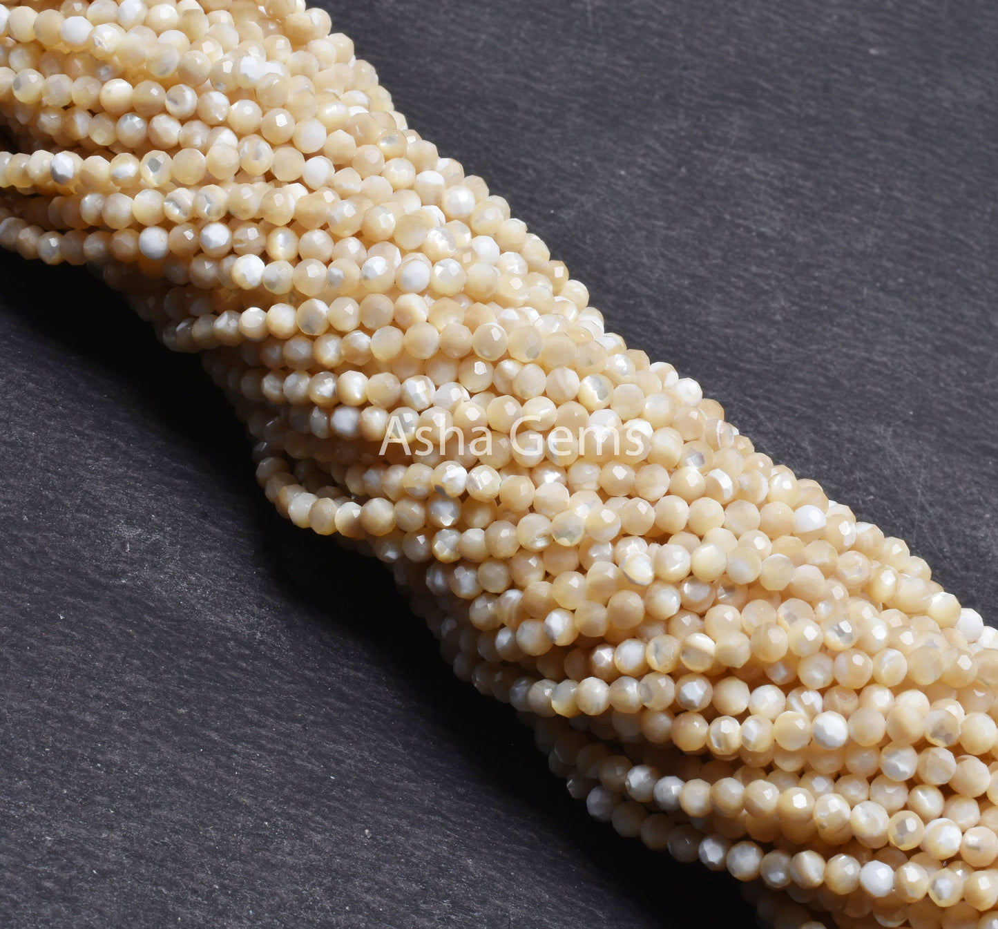 Natural Yellow Mother Of Pearl Micro Cut Rondelle Beads,3.2 mm Fine Golden Cream Mop Machine Cut Gemstone Bead, Mother Of Pearl Jewelry SALE