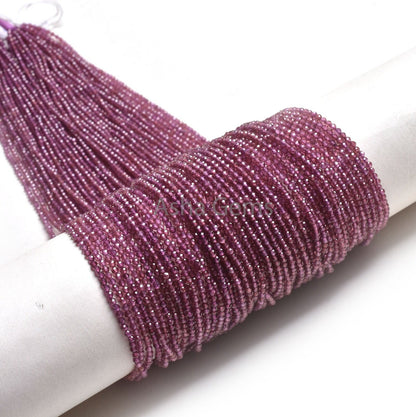 Rare AAA Purple Garnet Machine Cut Faceted Rondelle Beads,2.4 mm Purple Rhodolite Garnet Micro Cut Tiny Bead,13" Natural Garnet Bead Jewelry