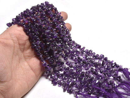 Natural Purple Amethyst Smooth Drops Shape Beads Gemstone, African Amethyst Drops, Amethyst Side Drill Teardrop Handmade Indian Bead Jewelry