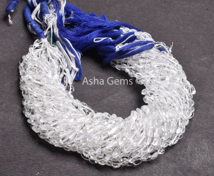 Beautiful Clear Crystal Quartz Smooth Nugget Shape Beads,12.5"Strand Natural White Crystal Plain Handmade Uneven Tumble Beads Jewelry Crafts
