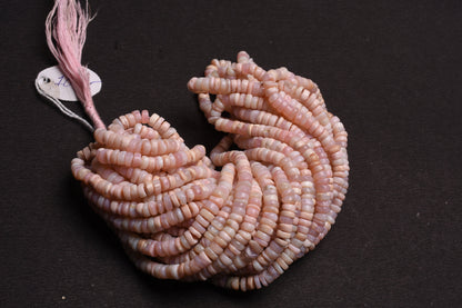 Pretty Pink Opal Wheel Shape Beads, Shaded Pink Opal Smooth Uneven Tyre Gemstone Handmade Beads, Pink Opal Beads Jewelry Making Crafts SALE