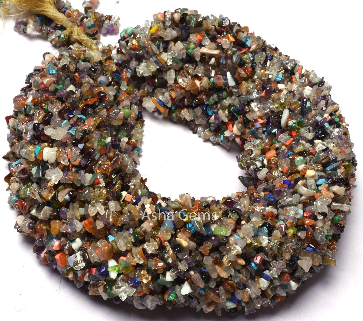 34"Strand Beautiful Natural Multi Color Gemstone Uncut Chips Gemstone Beads Smooth Raw Rough Uneven Tiny Bead Mix Gemstone Bead jewelry Sale