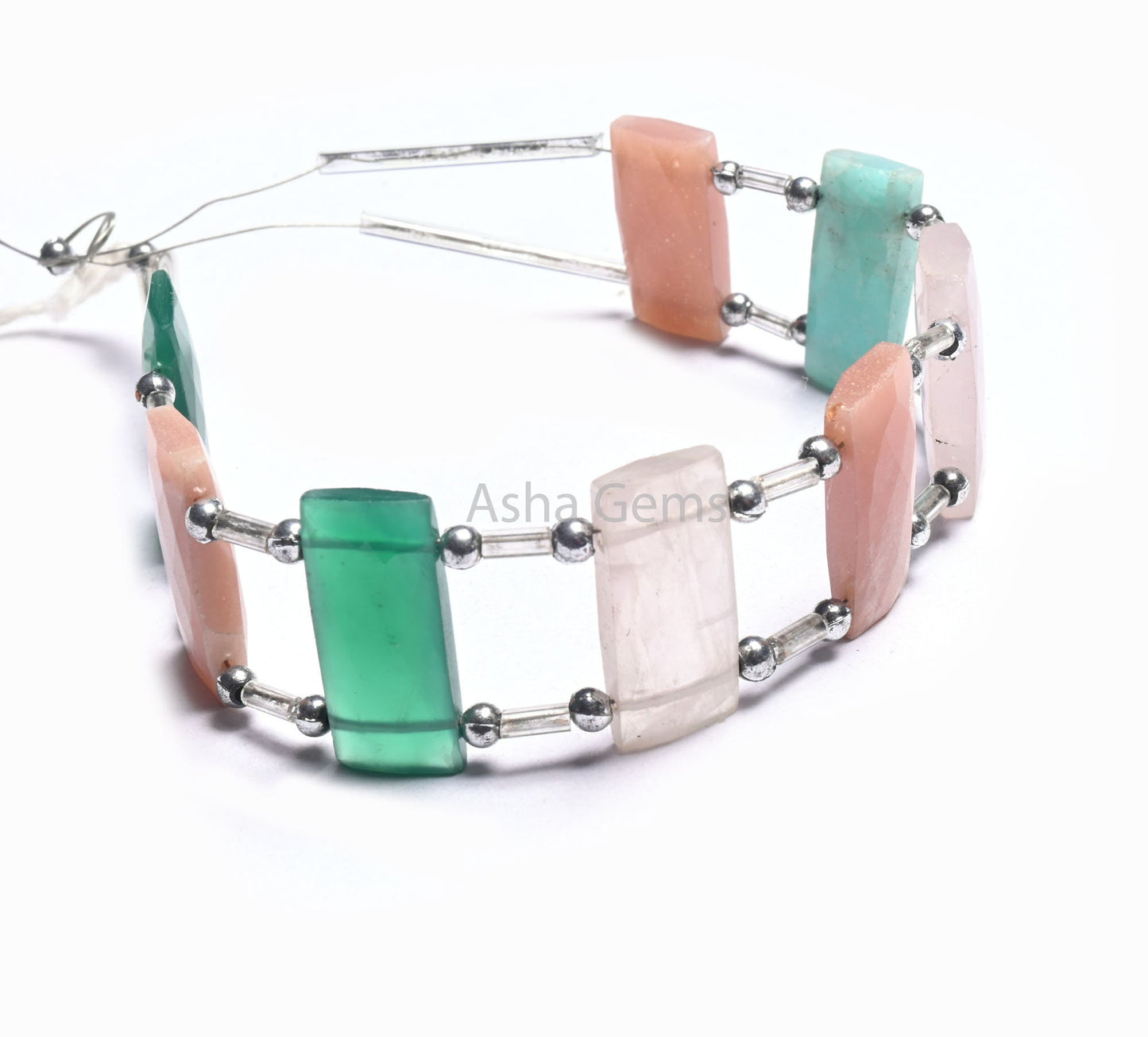 Beautiful Mix Color Stone Fancy Chicklet Beads, AAA Natural Multi Disco Gemstone faceted Rectangle Double Drill Bead Bracelet making Jewelry (AG 18567)