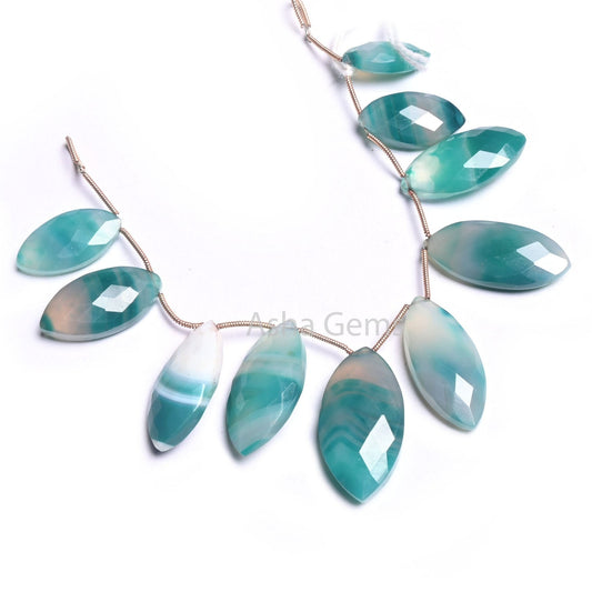 Beautiful Neon Green Shaded Chalcedony Fancy Marquise Shape Faceted Gemstone Beads, Chalcedony Marquise Side Drill Bead Jewelry Making Craft