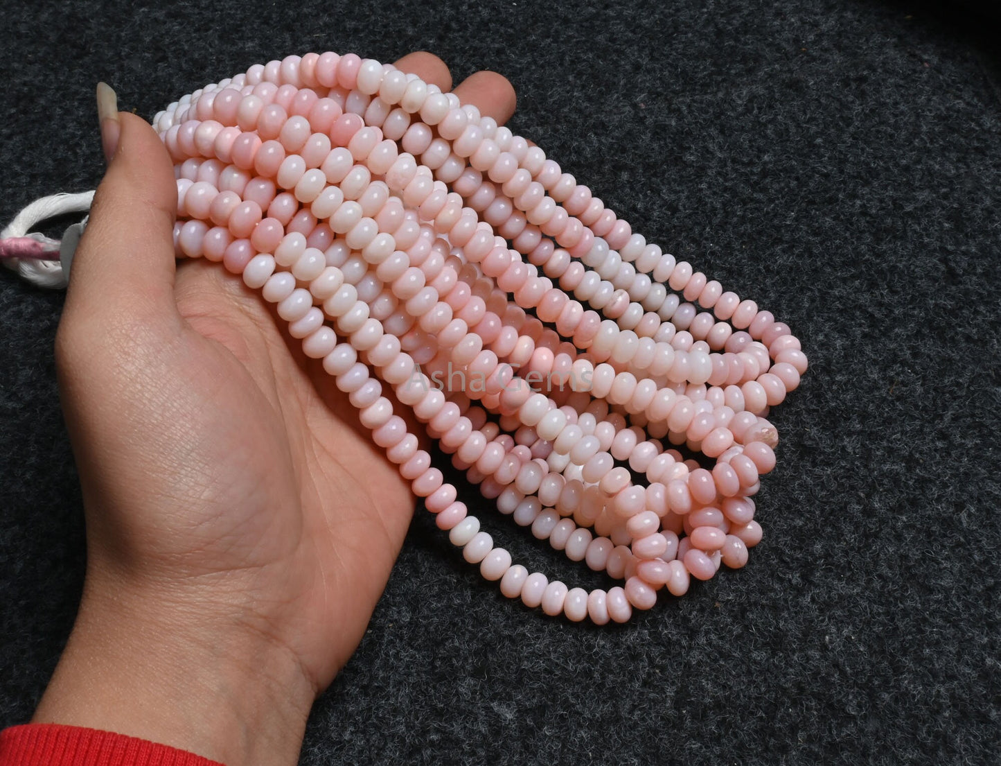 Beautiful Pink Opal Smooth Rondelle Gemstone Beads, Fine Quality Shaded Pink Opal Handmade Roundelle Beads, Opal Bead Jewelry Necklace Craft