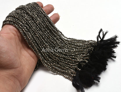 Beautiful Natural Pyrite Micro Cut Rondelle Faceted Gemstone Beads 3 mm AAA Quality Copper Pyrite machine Cut Rondelle Beads Crafts Jewelry